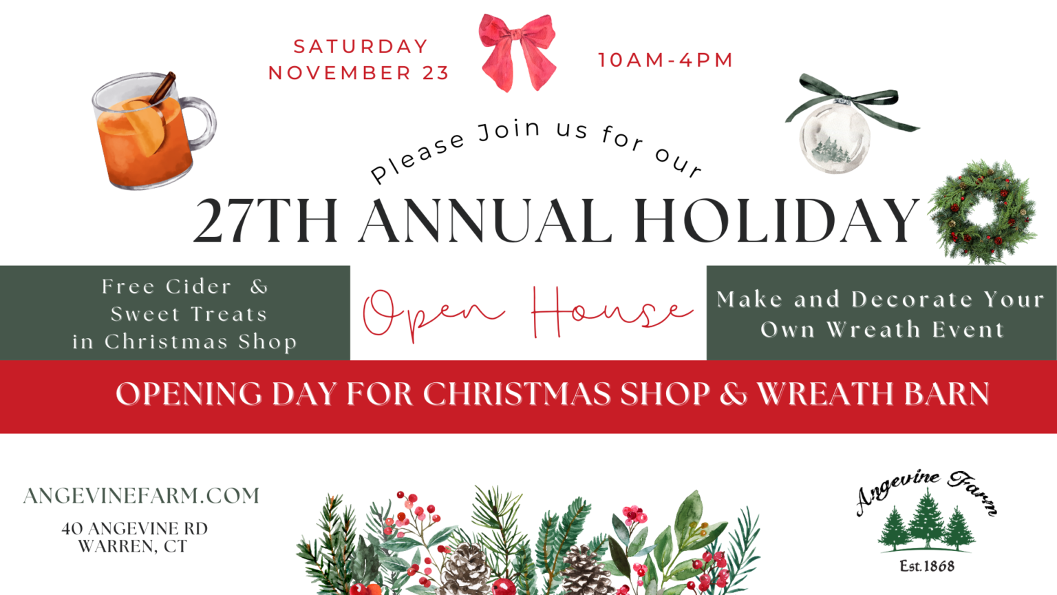 27th Annual Holiday Open House Angevine Farm